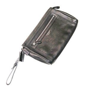 Coach black leather large Legacy wristlet/clutch
